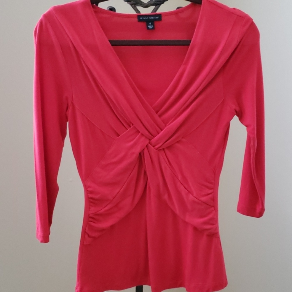 Willi Smith Womens Twist Front Top Small